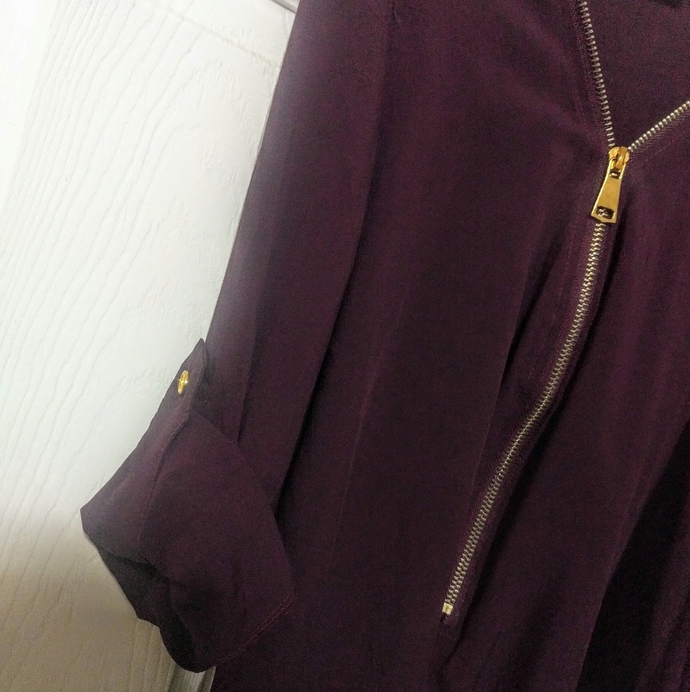 Purple top with golden zipper